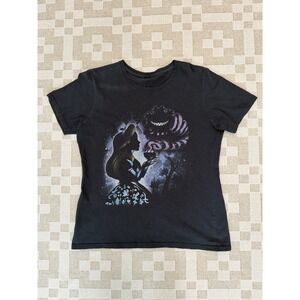 Vintage Alice In Wonderland Shirt Womens Size Medium 19x25 Cheshire Cat Y2K